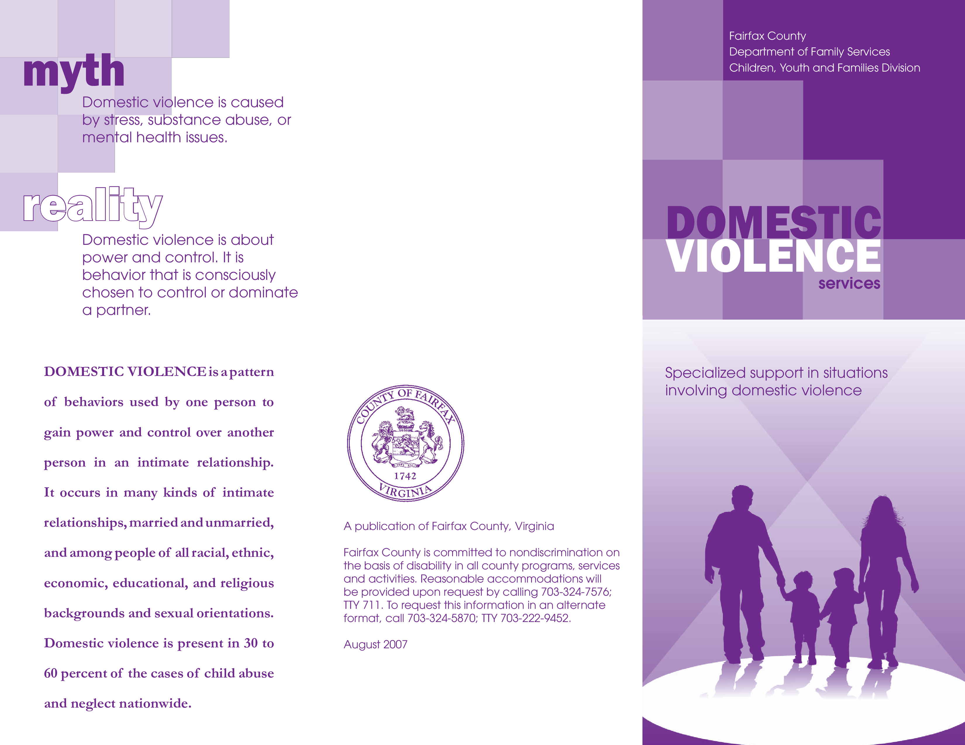 domestic violence service brochure plantilla imagen principal