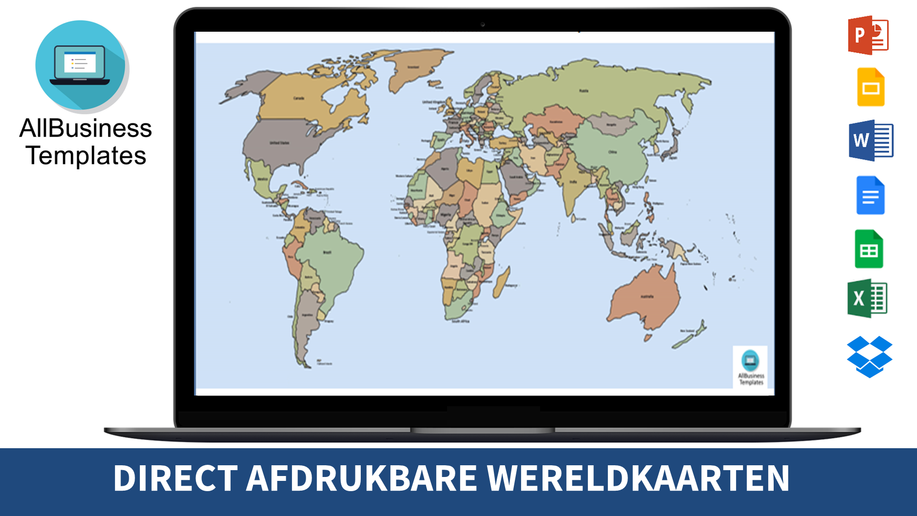 wereld kaart print Hauptschablonenbild