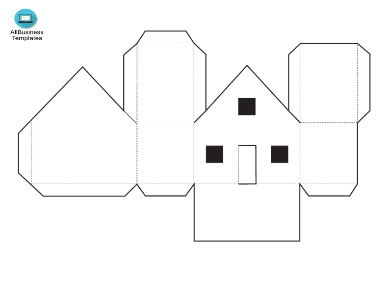 儿童纸房子设计模板 template
