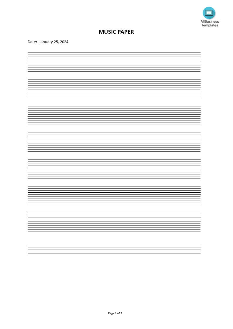 music paper template