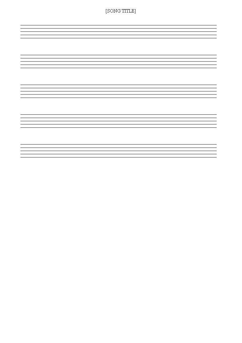 blank music staff sheet with 8 lines template