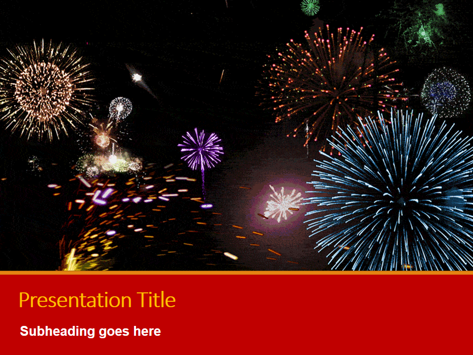 chinese new year fireworks ppt presentation template