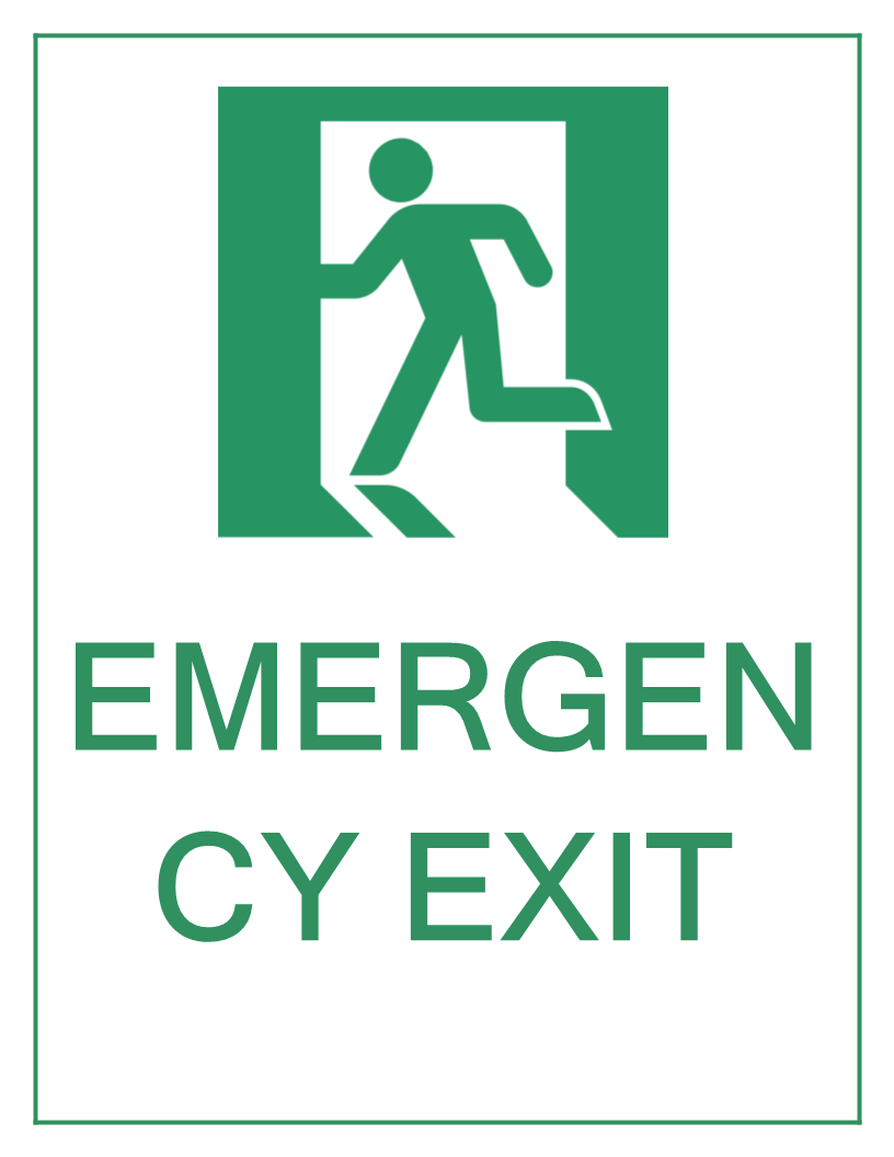 emergency exit sign voorbeeld afbeelding 