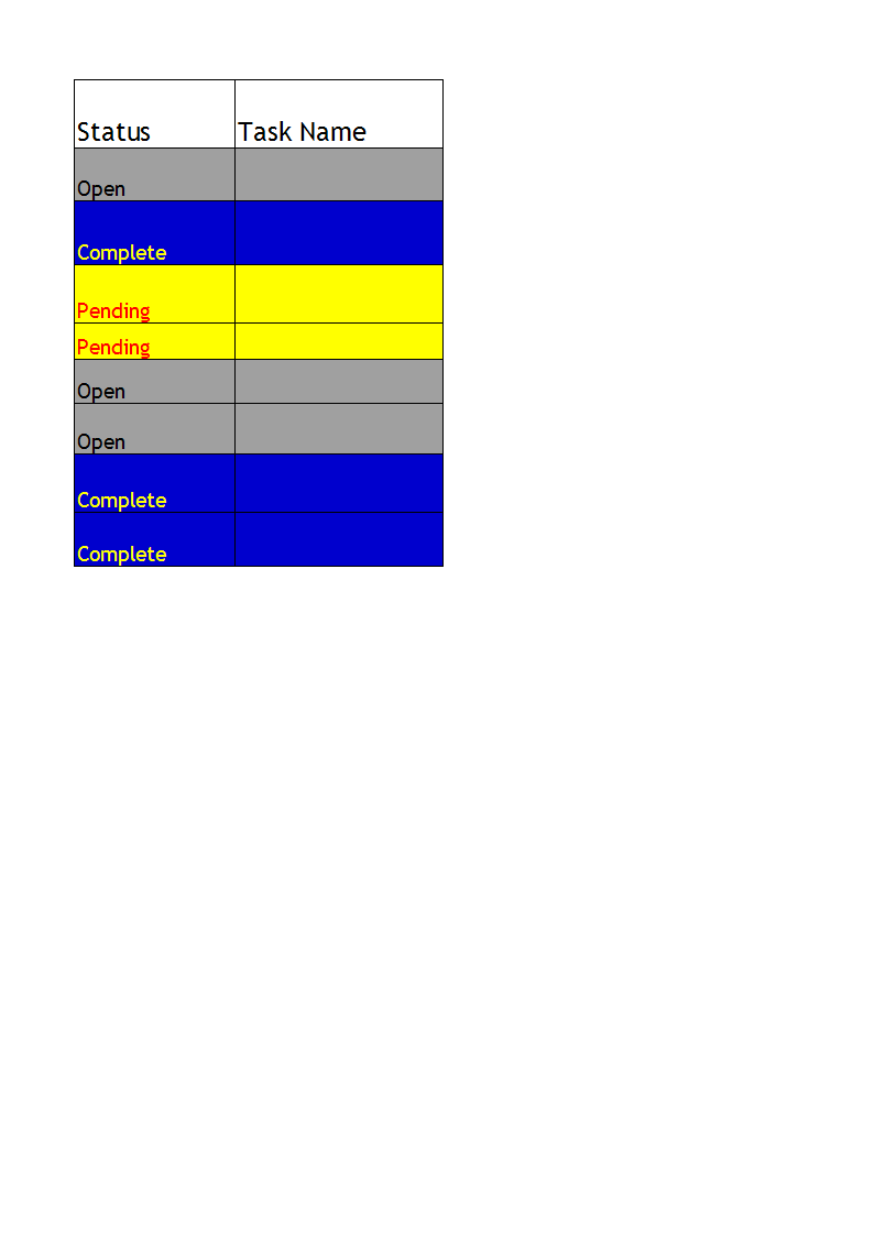 Basic Status Checklist worksheet Excel 模板