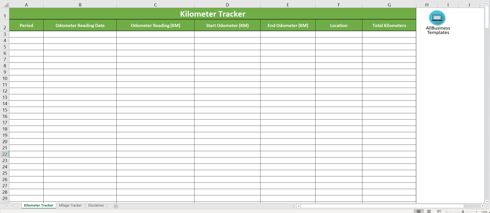 Mileage Log Kilometer Tracker main image