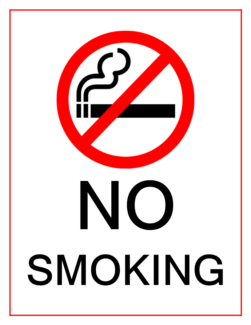 Famous printable No Smoking Sign 模板