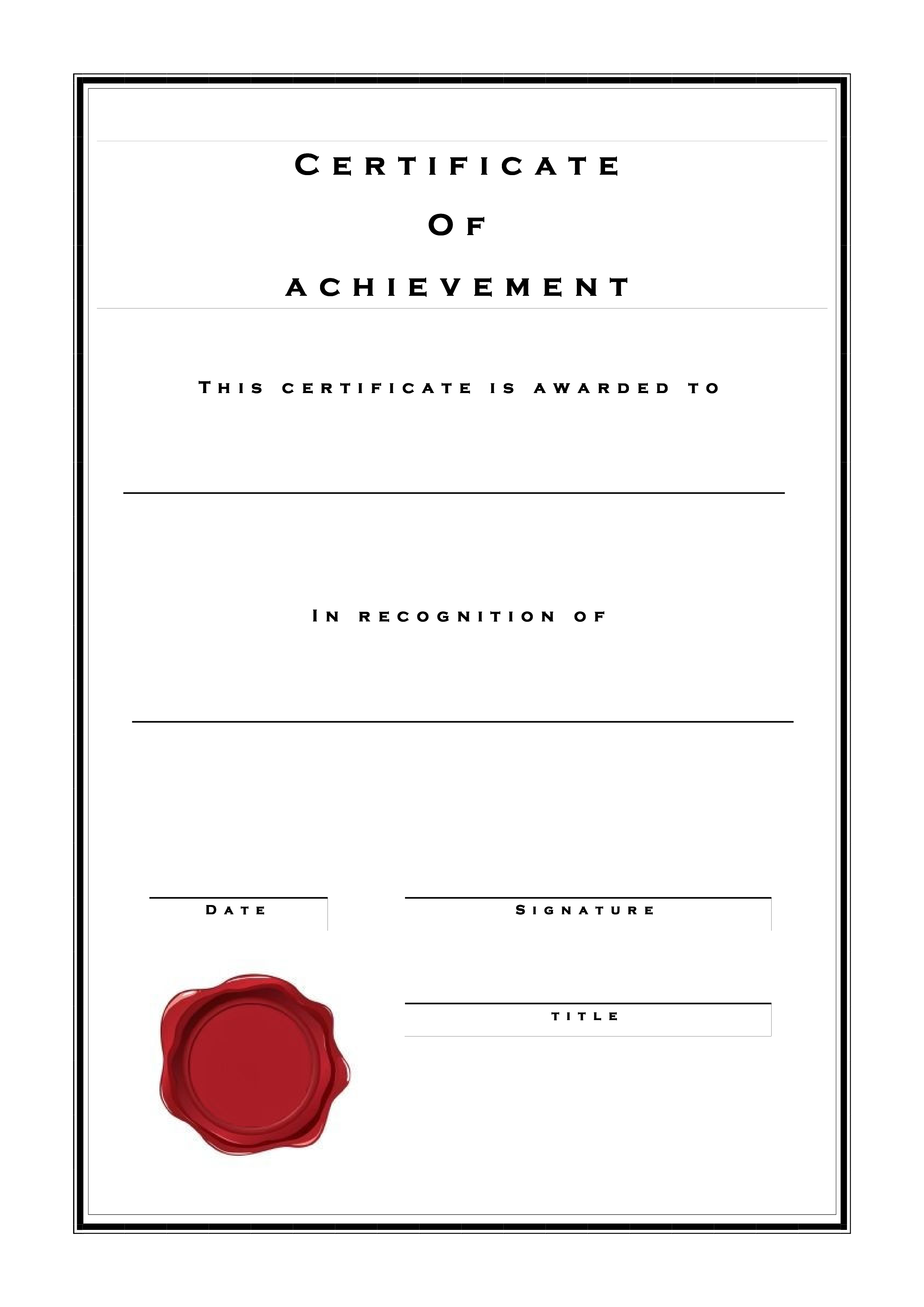 certificate of achievement formal style template