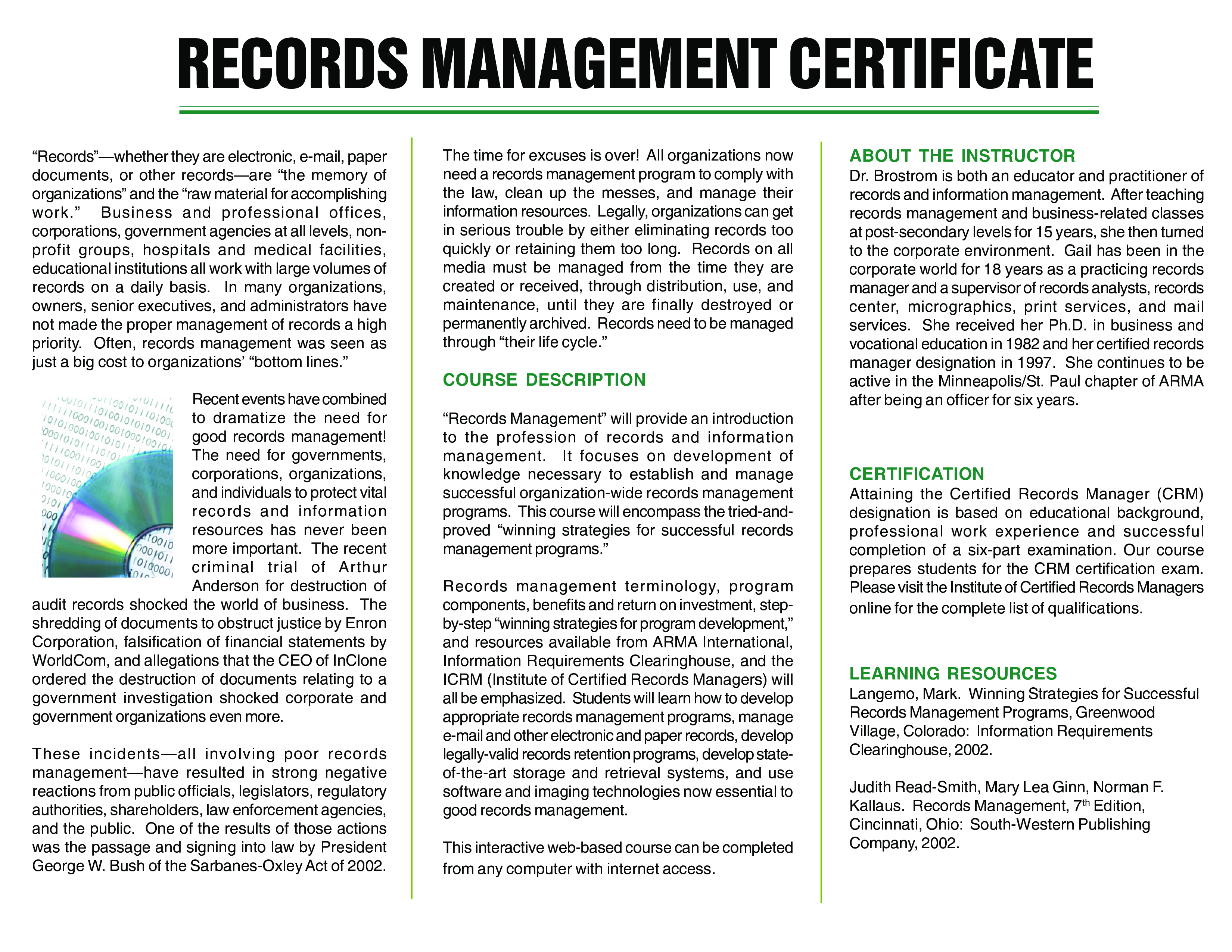 Records Management Training Certificate main image