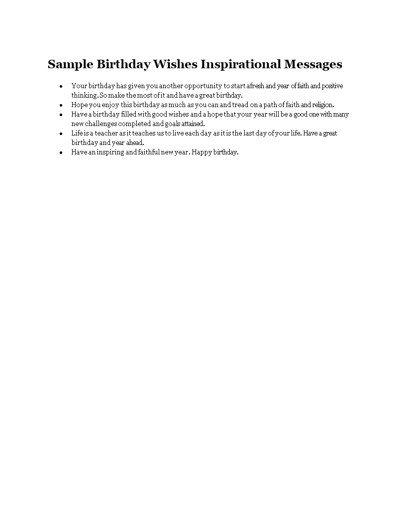 Birthday Wishes Inspirational Messages 模板
