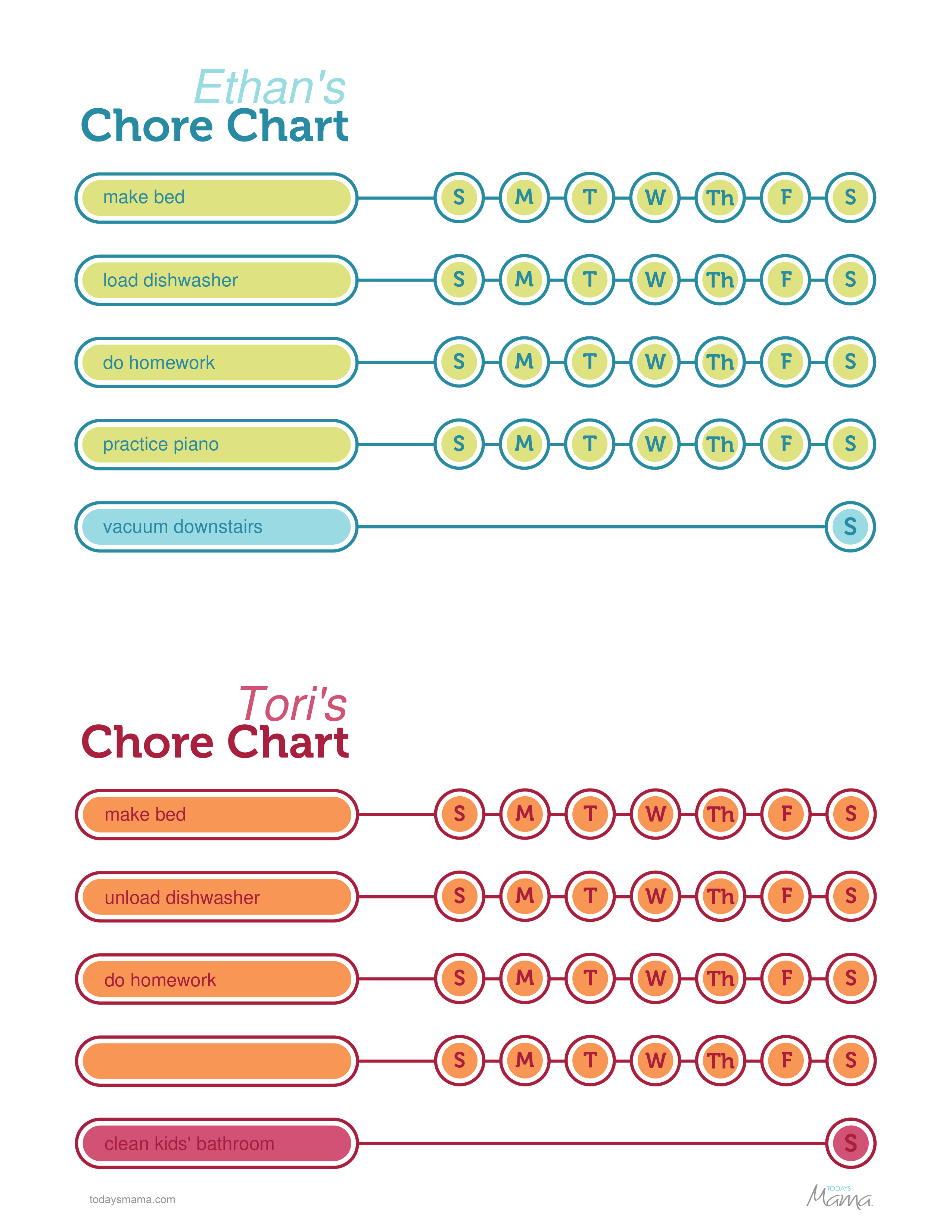 Printable Chore Chart For Kids main image