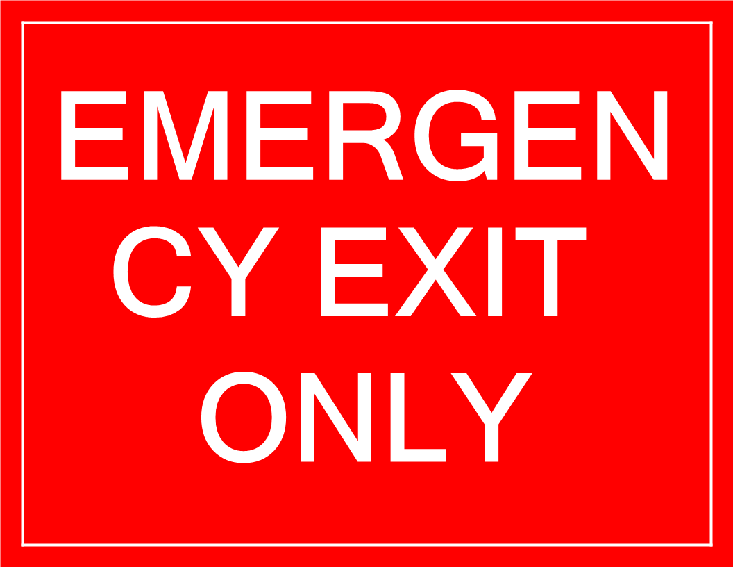 temporary emergency exit sign plantilla imagen principal