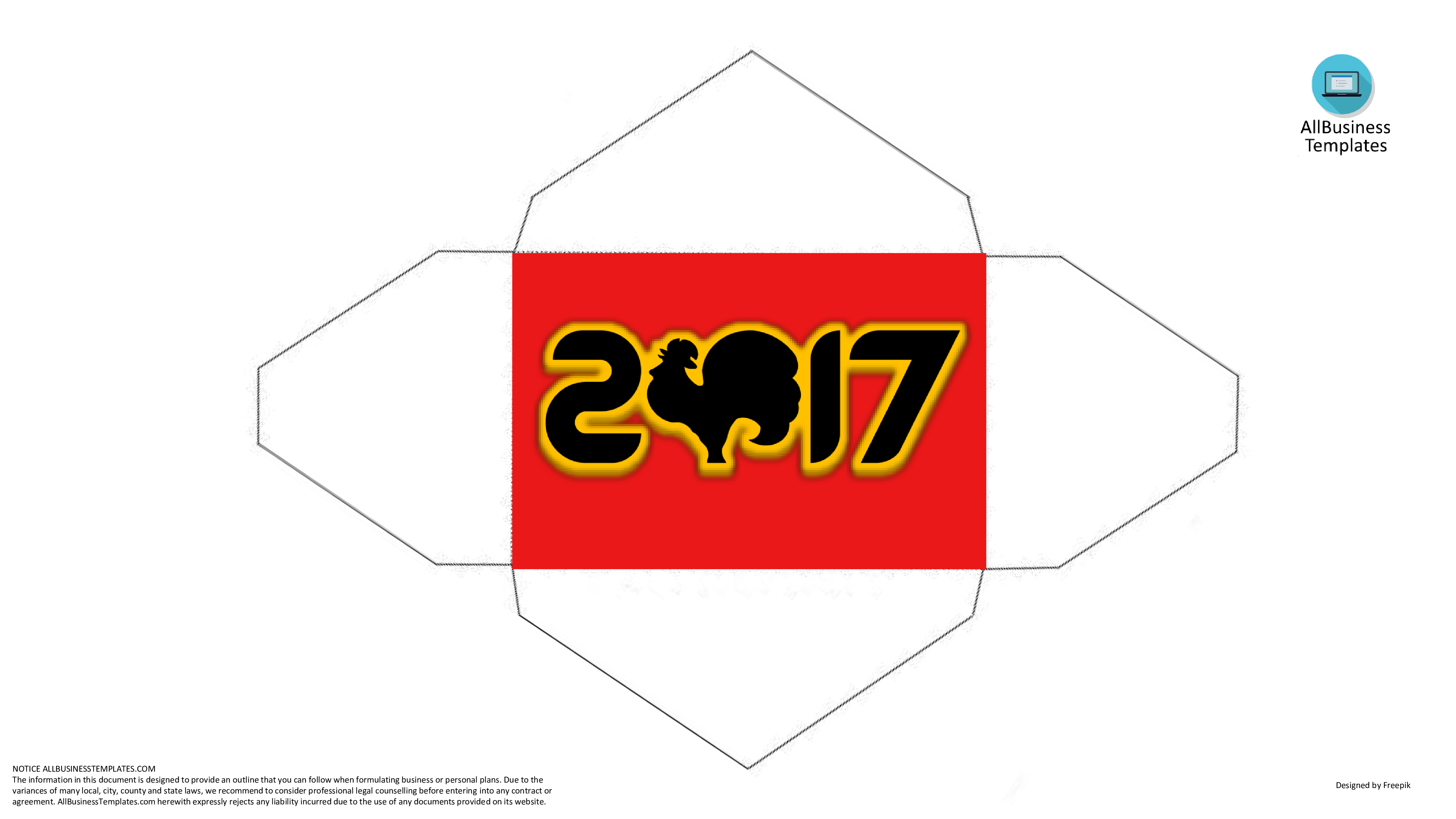 Red envelope Chinese New Year Rooster sample 模板