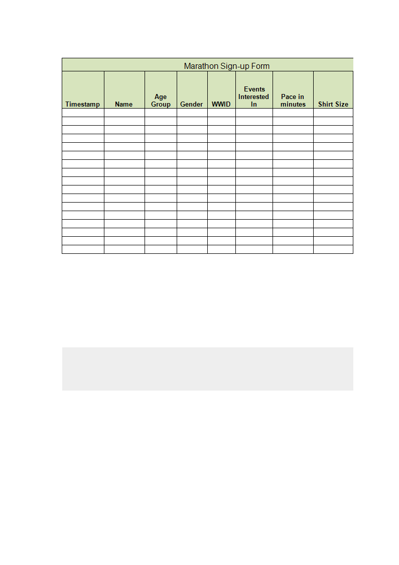 Sign-up Sheet excel spreadsheet main image