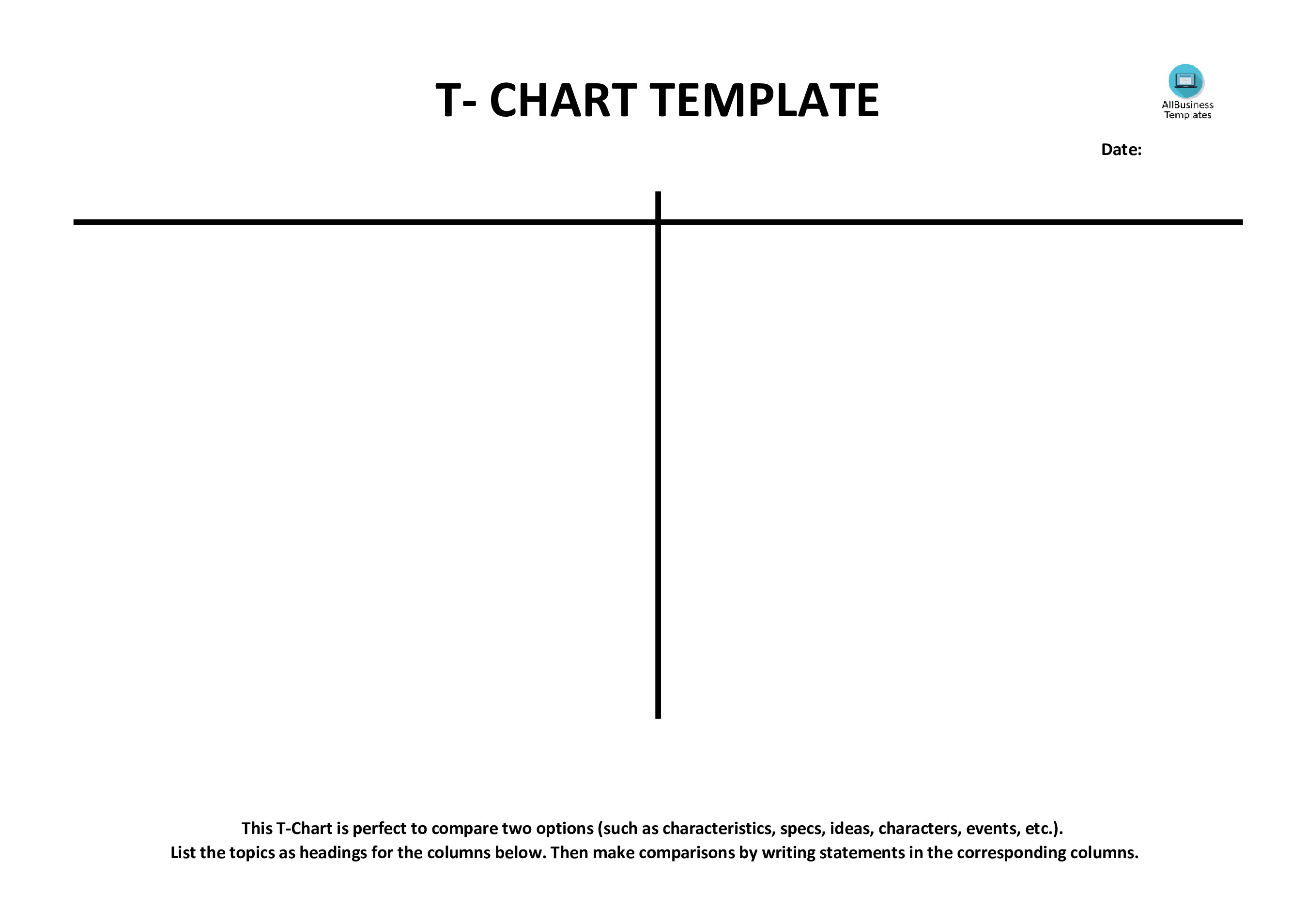 t-chart example (blank) Hauptschablonenbild