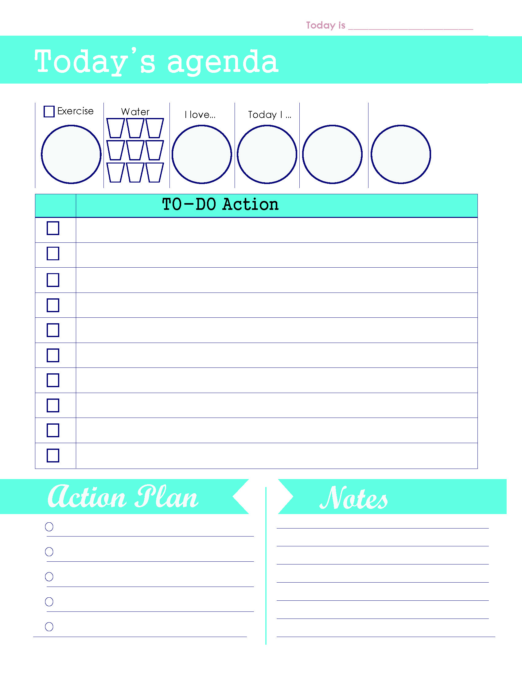 Daily Agenda To Do List Template 模板