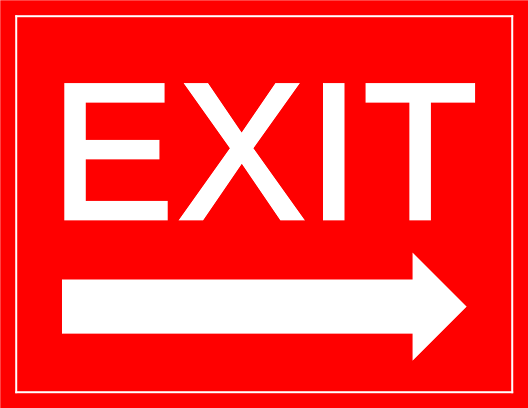 exit sign arrow right Hauptschablonenbild