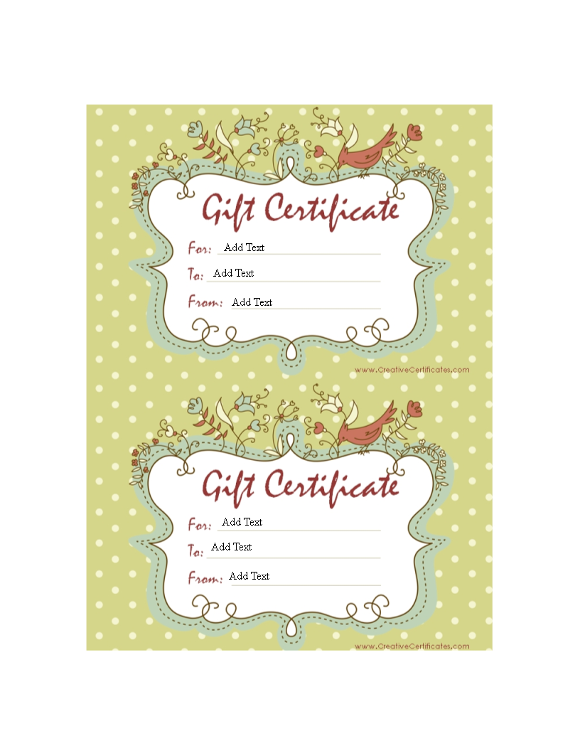 Sample Gift Certificate main image