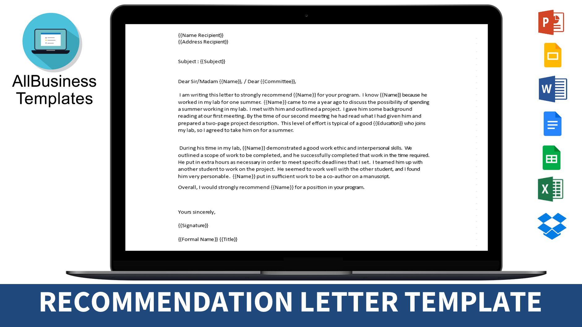 High Performer Recommendation Letter 模板