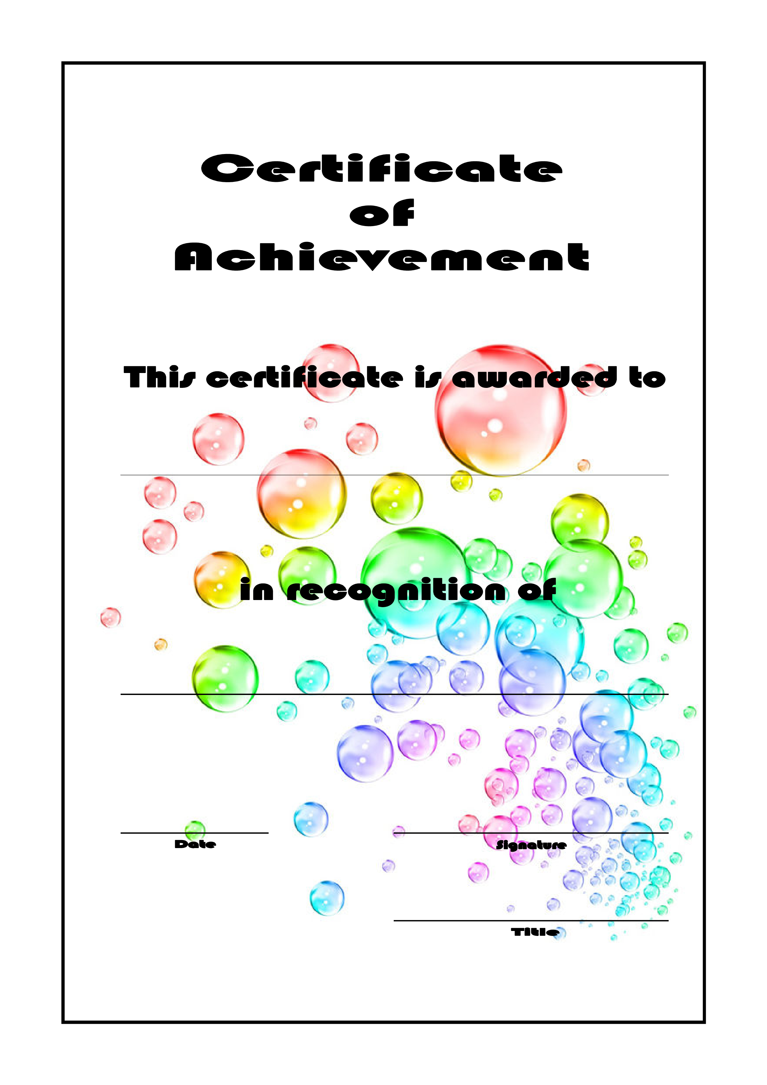 Certificate Of Achievement example main image