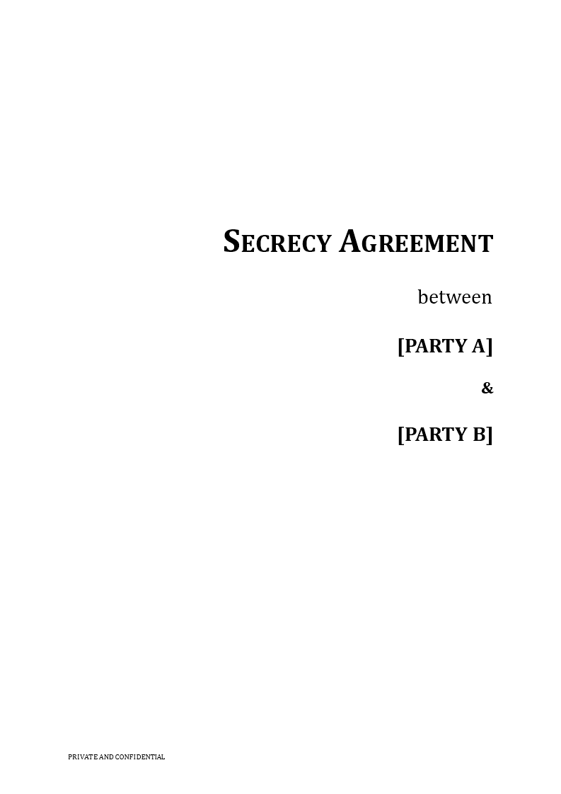 secrecy agreement template template