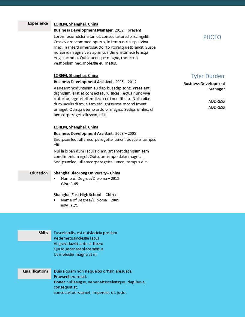 creative resume business developer Hauptschablonenbild