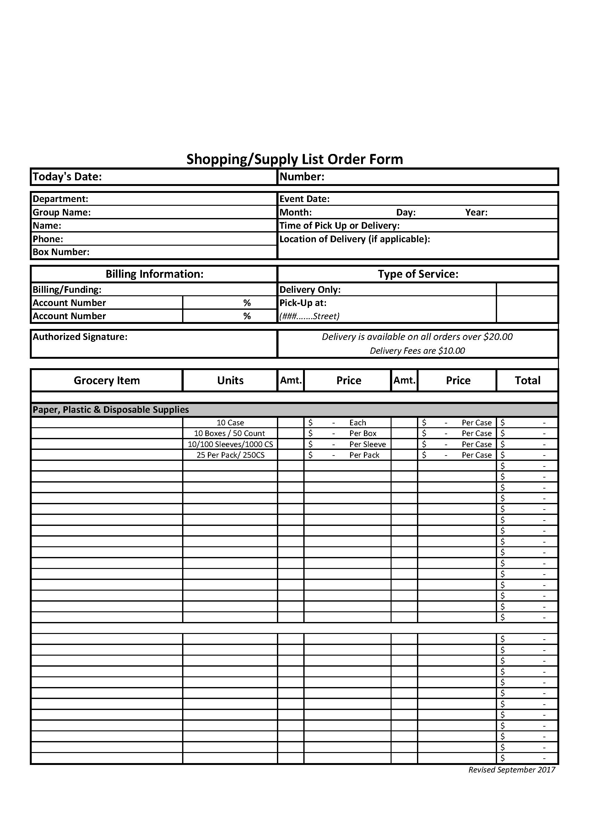 delivery order template excel template