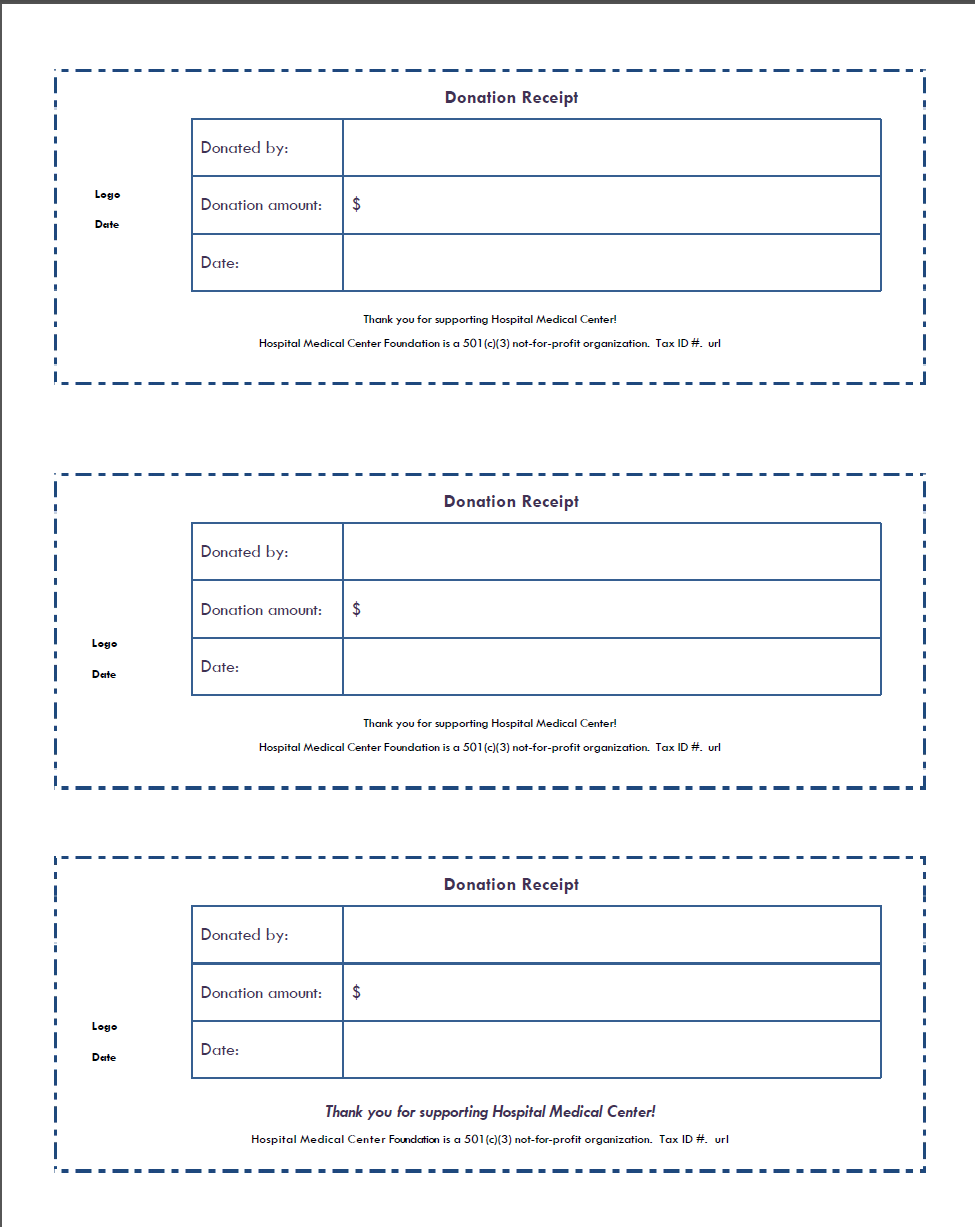 Donation receipt template 模板