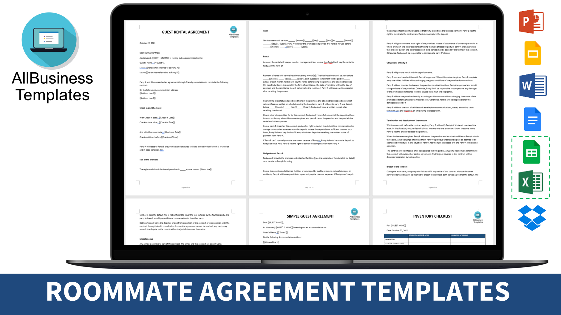 apartment roommate contract template