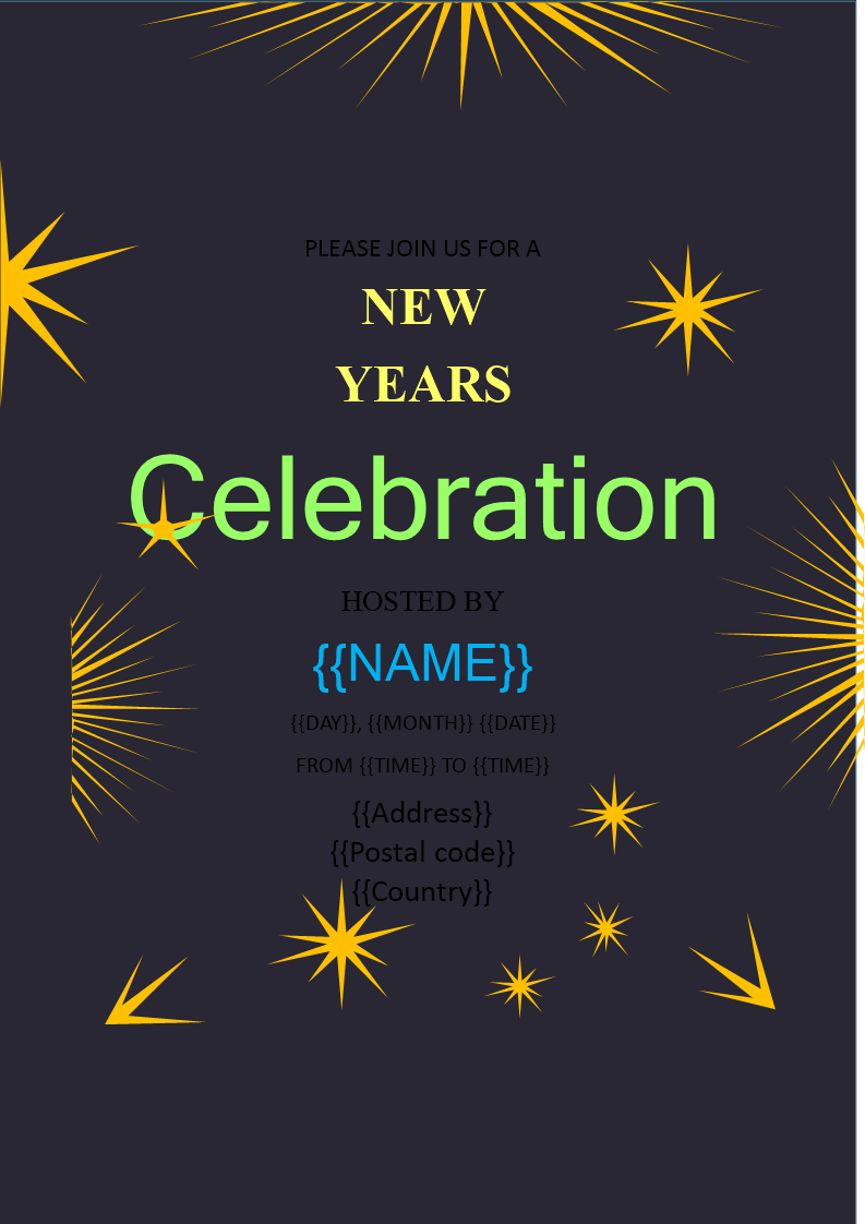 new year reception invitation voorbeeld afbeelding 