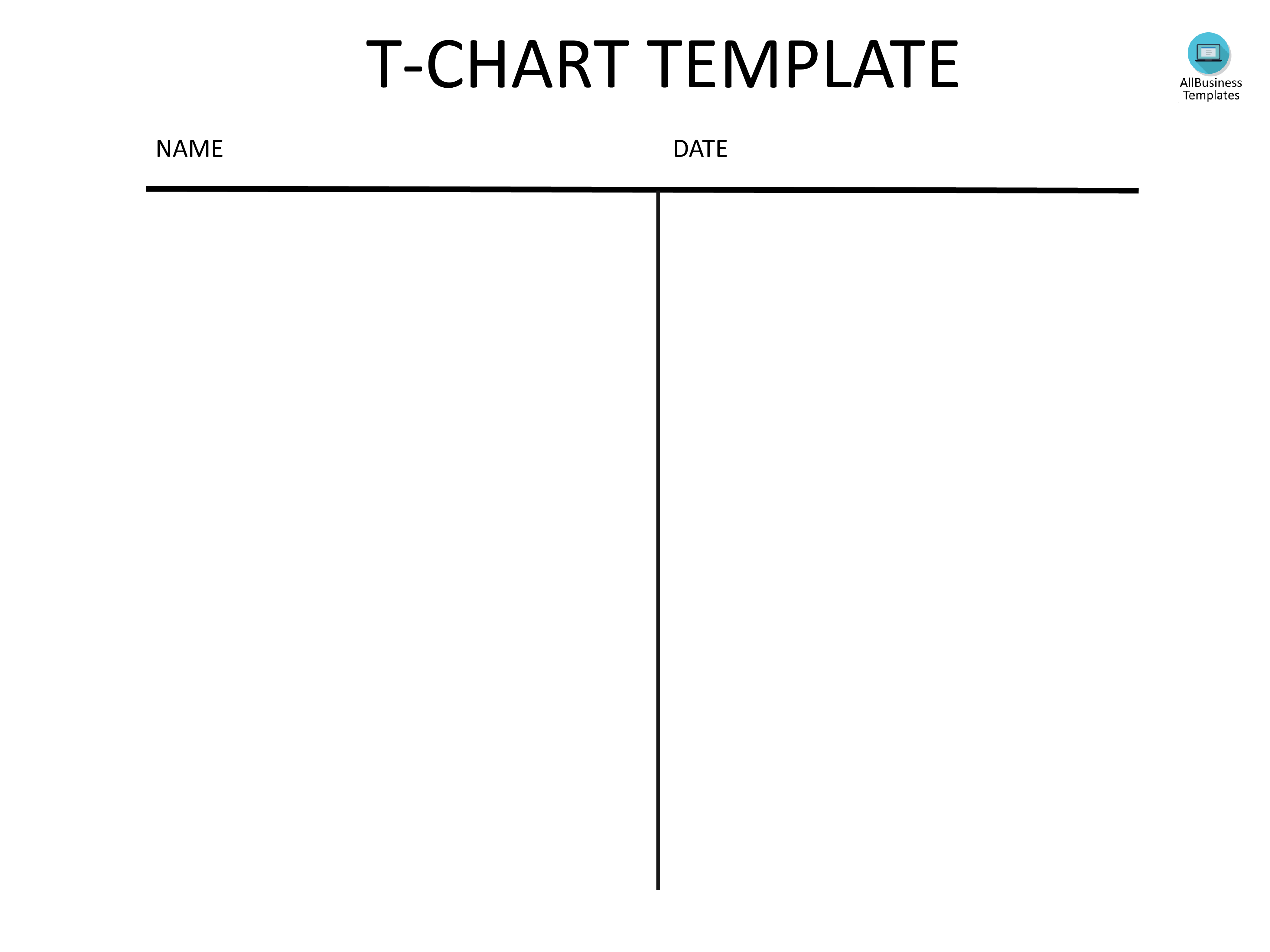 T Chart Template PDF main image