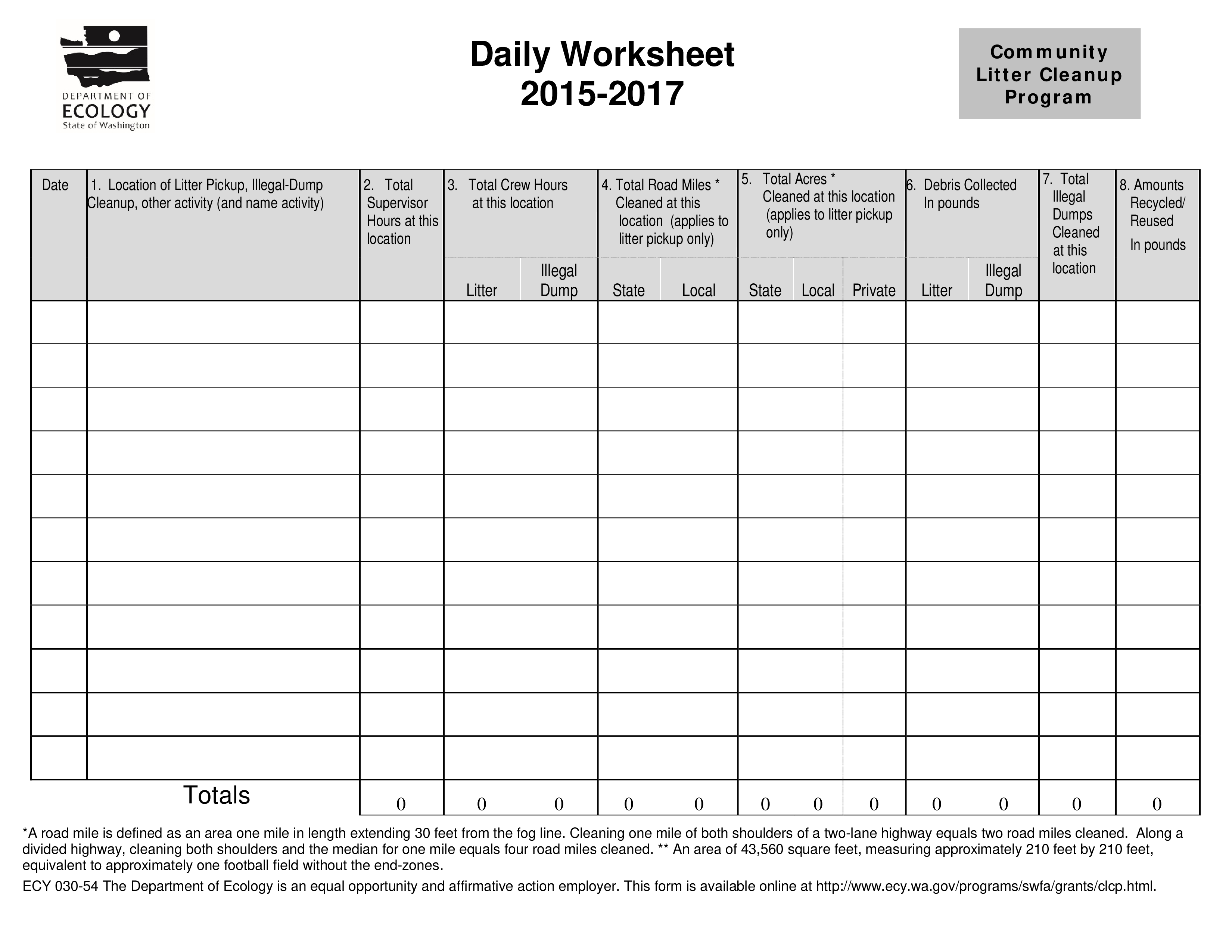 daily worksheet template