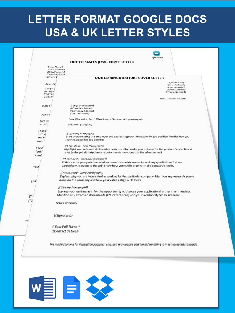 business letter format google docs Hauptschablonenbild