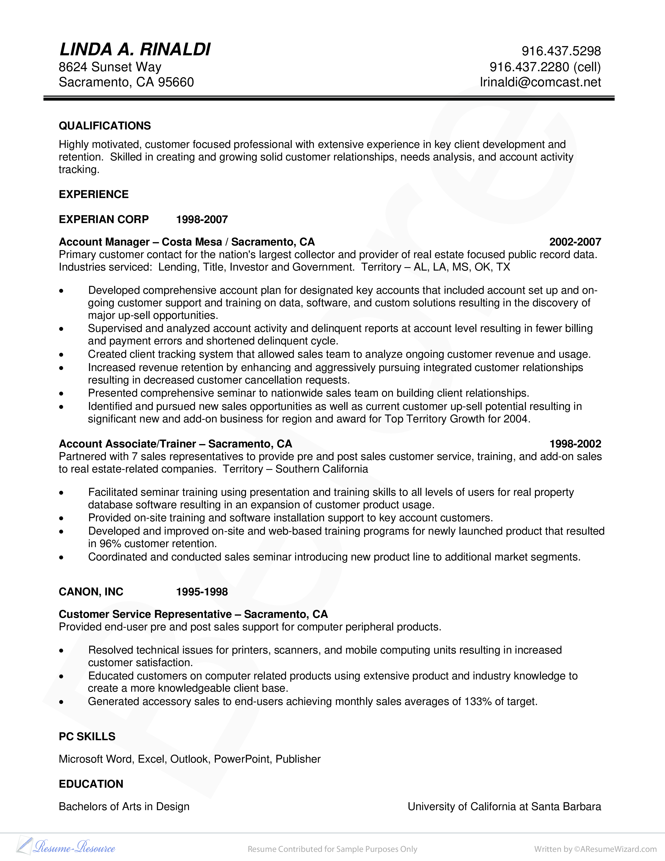 account management resume template