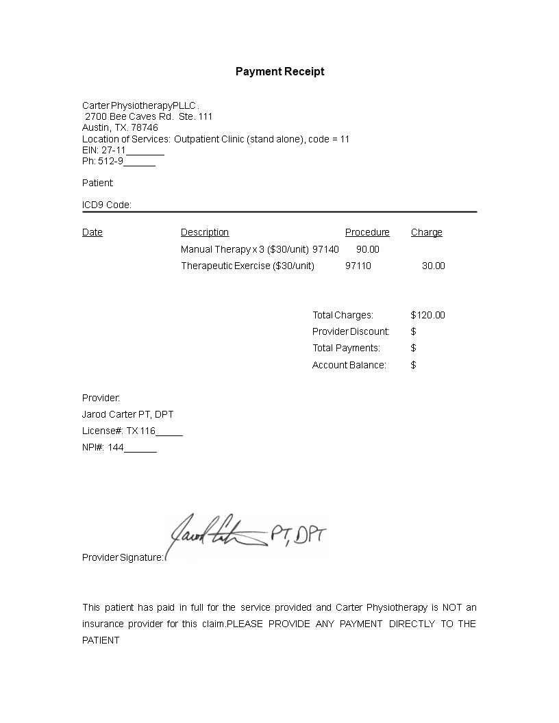 example of payment receipt template Hauptschablonenbild