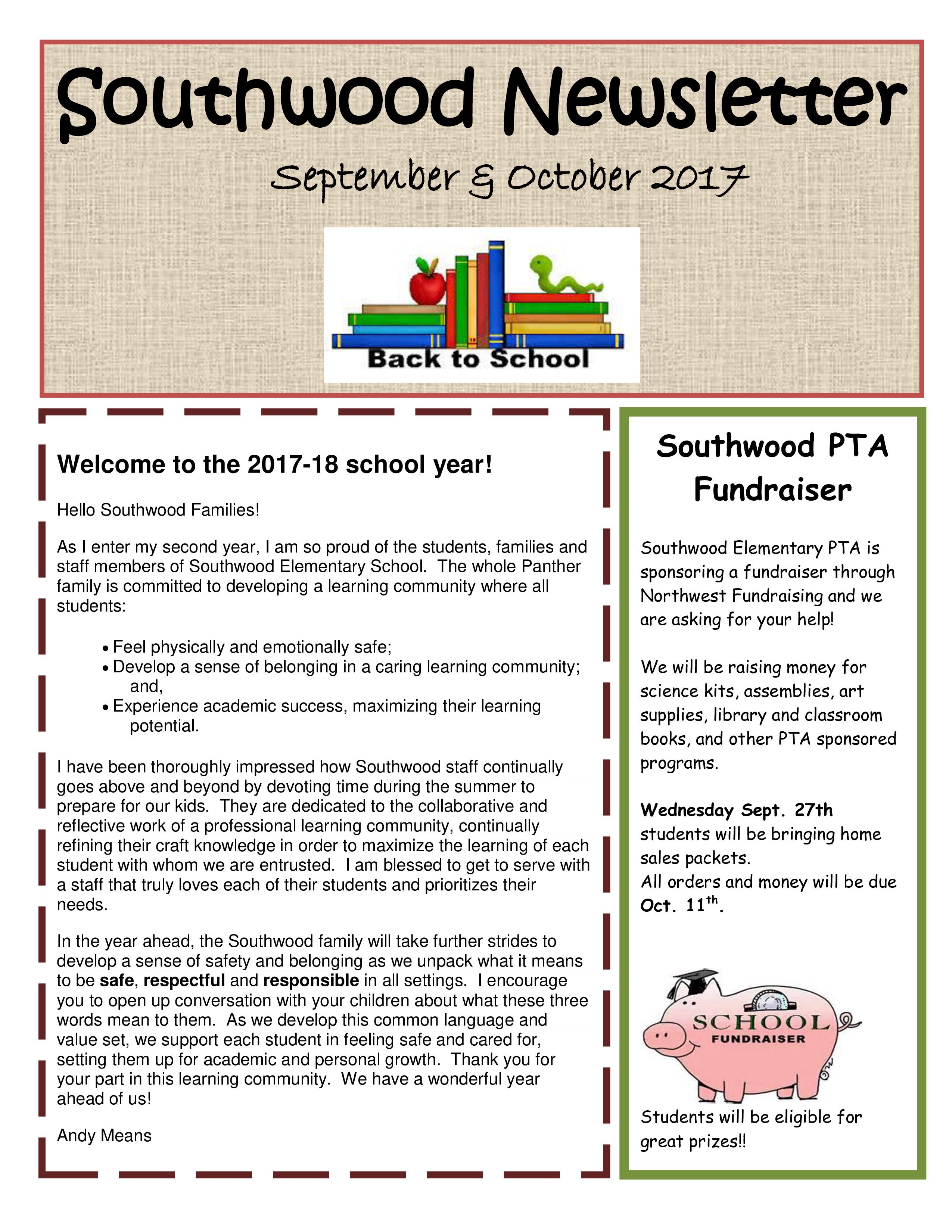 Education Back to School Newsletter sample main image