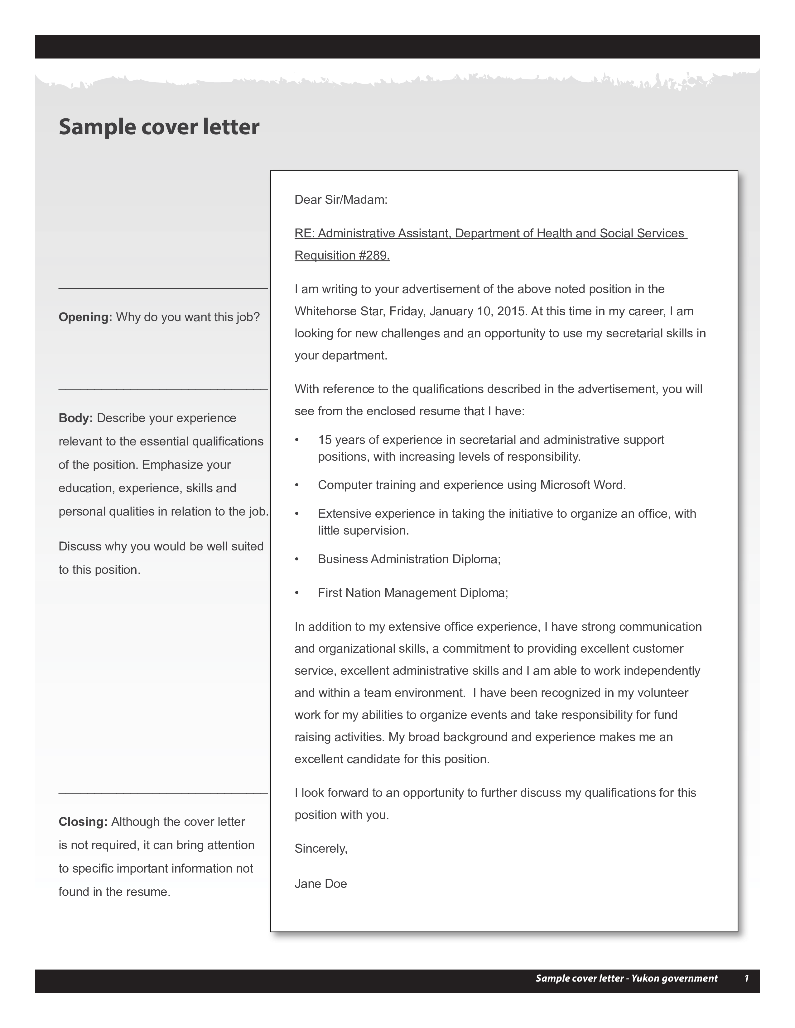 Resume Application Cover Letter main image