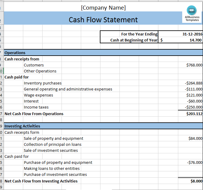 SME Cash Flow Excel Template main image