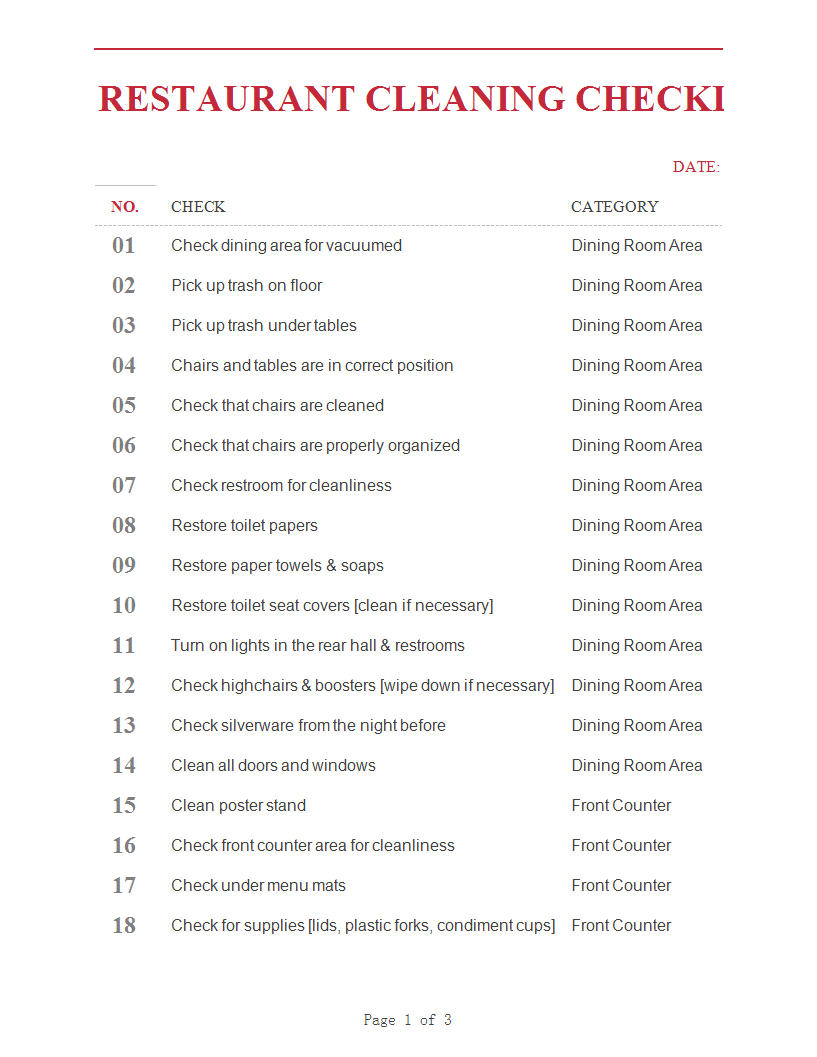 house cleaning checklist worksheet main image