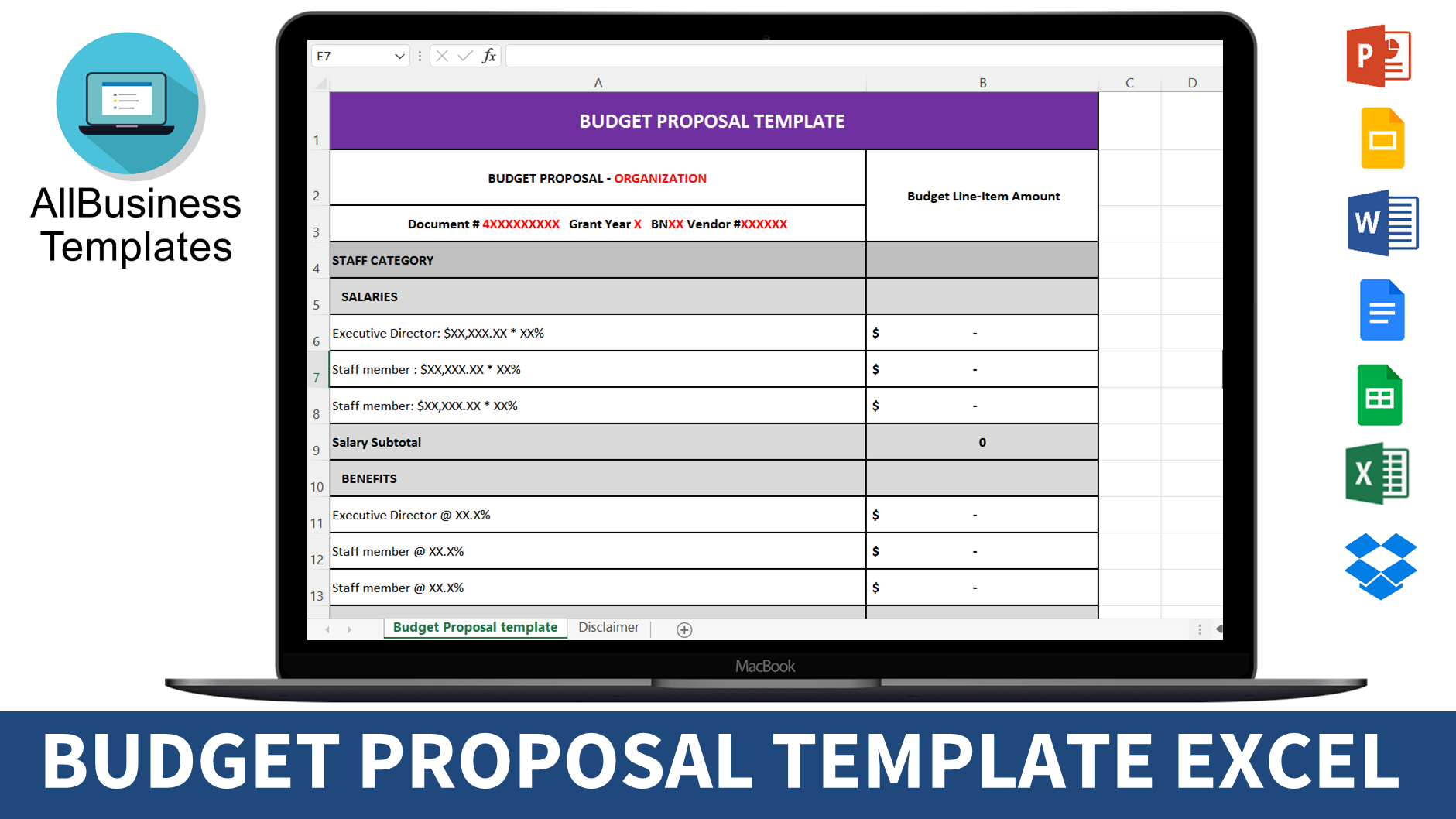budget proposal template template