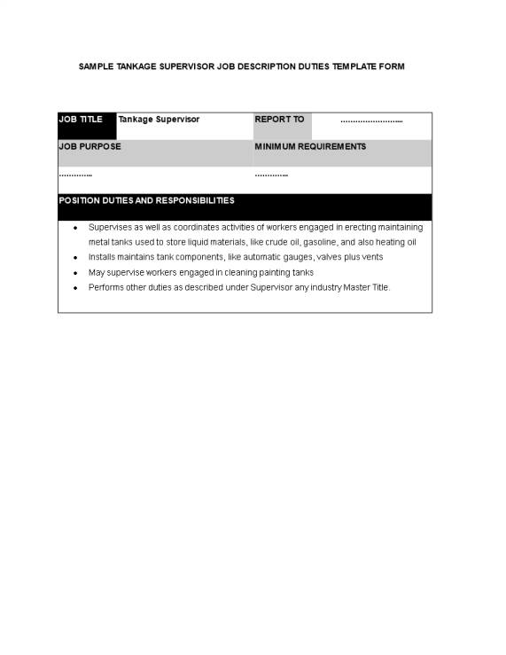 template preview imageTankage Supervisor Job Description