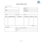 Simple Order Form gratis en premium templates