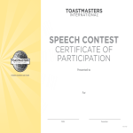 template preview imageParticipant Speech Contest Certificate