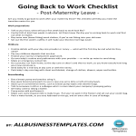 Back to work checklist Maternity leave gratis en premium templates