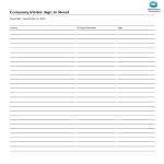 template preview imageCompany Visitor Sign In Sheet 3 columns