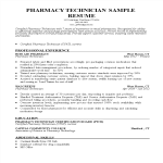 Pharmacy Technician Resume Sample gratis en premium templates