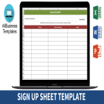 Sign Up Sheet Form gratis en premium templates