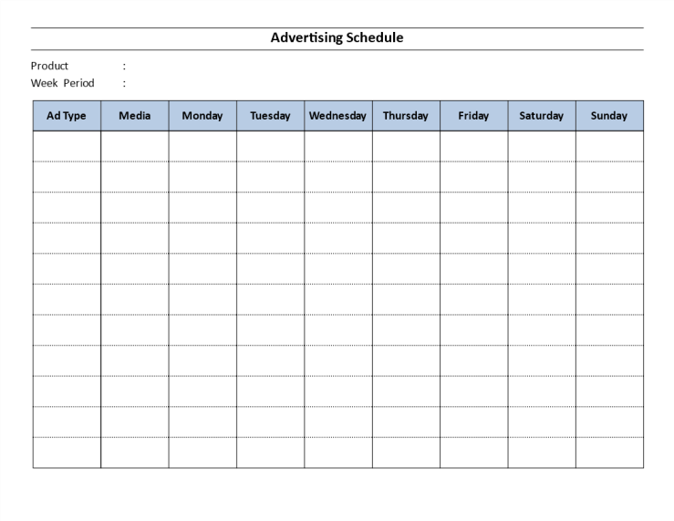 template topic preview image Advertising Schedule Template