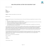 template topic preview image Job Application Letter For Assistant Chef