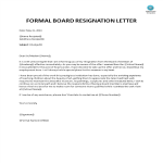 template topic preview image Formal Board Resignation Letter