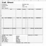 template topic preview image Actor Call Sheet